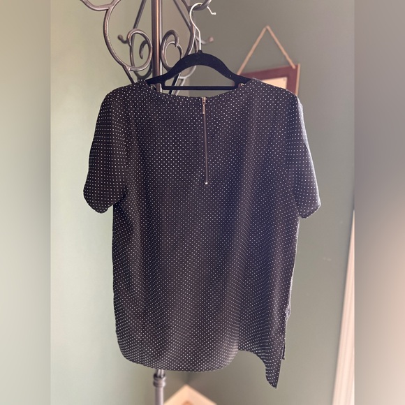 Black Blouse with White Polka Dots - Picture 3 of 3